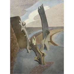 Malcolm Arbuthnot (British 1877-1967): Coastal Trees, watercolour unsigned, exhibition label verso 38cm x 28cm 