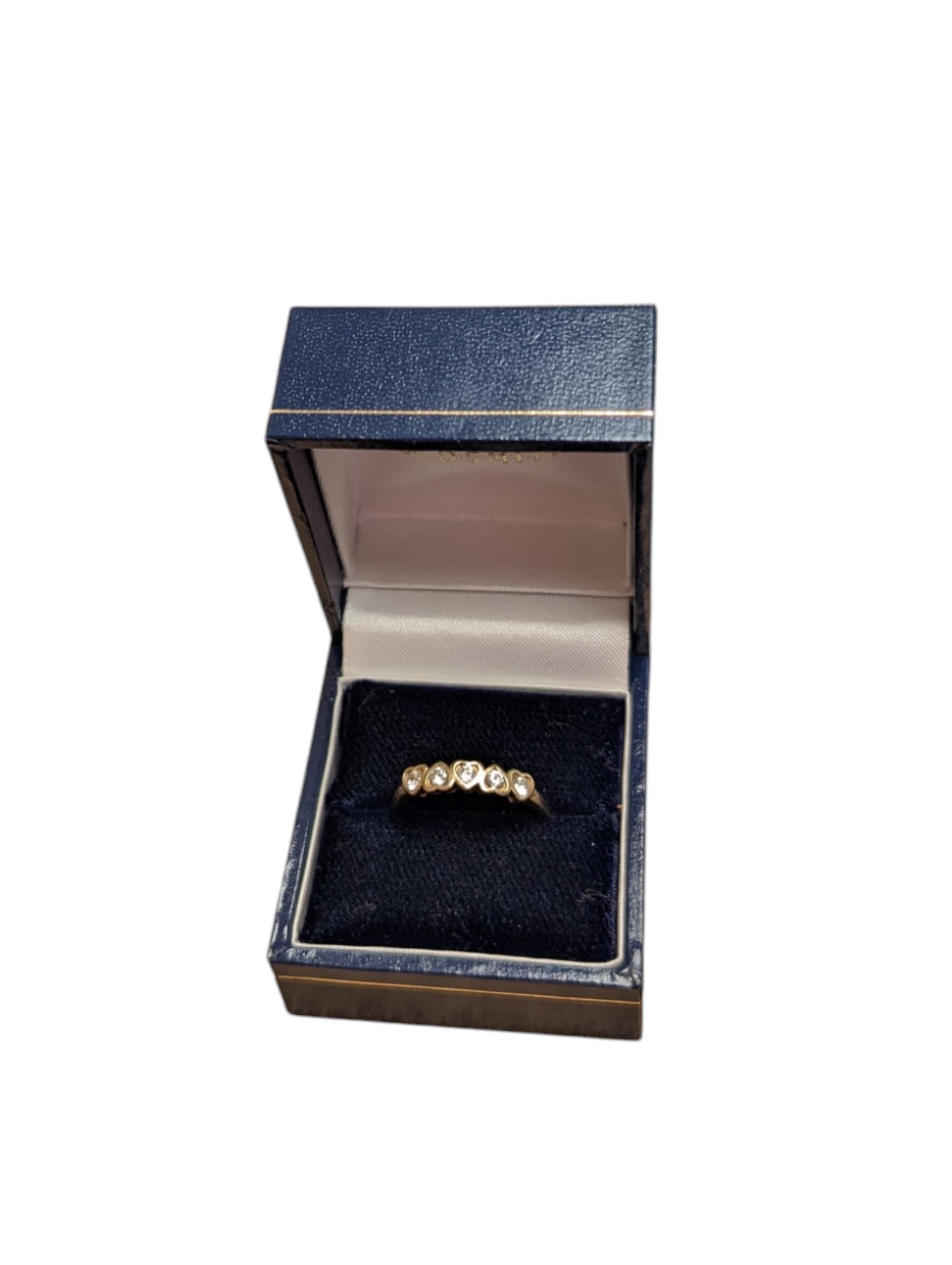 9ct gold cubic zirconia heart ring, hallmarked 