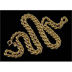 9ct gold rope twist necklace, hallmarked, approx 7.4gm 