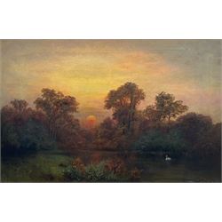 Alfred Fontville de Breanski Jnr. (British 1877-1945): 'When the Sun Goes Down', oil on canvas signed, titled verso 50cm x 75cm