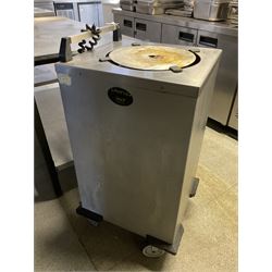 Stainless steel plate warming cabinet, on castors- LOT SUBJECT TO VAT ON THE HAMMER PRICE - To be collected by appointment from The Ambassador Hotel, 36-38 Esplanade, Scarborough YO11 2AY. ALL GOODS MUST BE REMOVED BY WEDNESDAY 15TH JUNE.