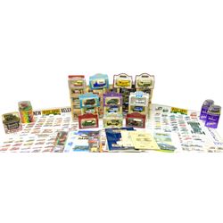 Forty modern die-cast promotional and advertising models by Lledo etc; all boxed; together with quantity of Lledo/Days Gone Collectors Club publications, calendar, catalogues etc