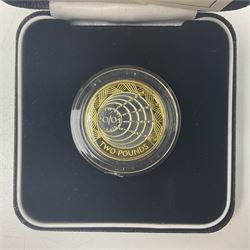 The Royal Mint United Kingdom 2001 'Wireless Bridges the Atlantic, Marconi 1901' silver proof piedfort two pound coin, cased with certificate
