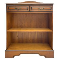 Cherry wood open bookcase, fitted with t
