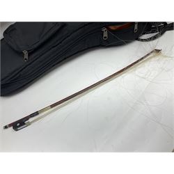 Modern Hungarian half-size cello with 69cm two-piece maple back and ribs and spruce top L114cm overall; and Stentor half size cello bearing label 'The Stentor Student II'; each in soft carrying case (2)