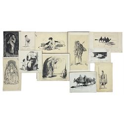 Helen Jacobs BWS (British 1888-1970): 'Jesus in Palestine', collection of eleven pen and ink illustrations, illustrated in Freda Collins' book of the same title pub. 1948, max 18cm x 21cm (11) (unframed)