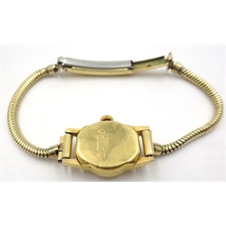  Ladies MuDu 18ct gold wristwatch on plated strap hallmarked   