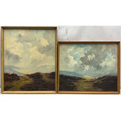 Lewis Creighton (British,1918-1996): Moorland Landscapes, pair oils on board signed 60cm x 50cm and 47cm x 57cm (2)