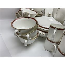 Wedgwood Colorado pattern dinner and coffee service for eight, to include coffee pot, milk jug, covered sucrier, coffee cans and saucers, dinner plates, side plates, twin handled bowls, four covered vegetable tureens etc (92)