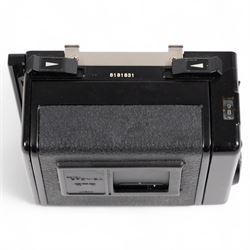 Zenza Bronica ETRS medium format camera, serial no. 8301079, with Zenza Bronica Zenzanon EII 1:2.8 f=75mm lens with lens cap, serial no. 7955198 and two film backs and instruction booklet