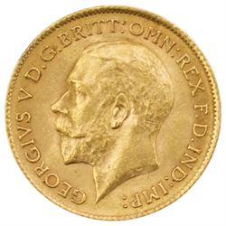 King George V 1914 gold half sovereign coin