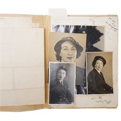 Violet Elizabeth Clifford - Chief Petty Officer 1940-1946, copy of Greenwich Palace  Guide Book containing a collection of photographs, autographs, drawings etc collected during her time at the Combined Operations Training Centre, Inverary which closed in 1946, together with a White Ensign 