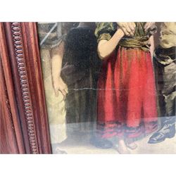 After Fred Roe, pair of colour prints of Lord Nelson, one titled 'Good-bye My lads', the other depicting Nelson walking through the streets of Portsmouth, 52 x 81cm, modern mahogany frames (2)