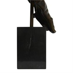 After Salvador Dali (Spanish 1904-1989): Dreams, bronze figure with head resting on hand H39cm