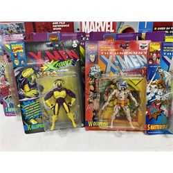 Marvel X-Men - seventeen carded action figures from various series; similar Spider-Man action figure; Eaglemoss Marvel Fact Files Issue No.1; two x Hachette Official Marvel Graphic Novel Collection Issue No.1; and Marvel Heroes Annual 2011 (22)