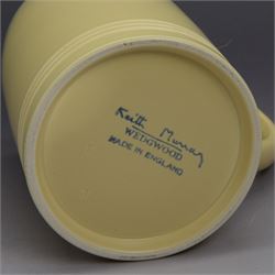 Keith Murray for Wedgwood, ribbed globe vase, together with a plate and tankard, all with printed marks beneath, vase H17cm 