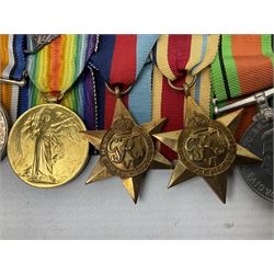 WW1/WW2 Military Cross group of eight medals comprising M.C., 1914 Star with 5th Aug.-22nd Nov.1914 clasp, British War Medal and Victory Medal with MID oak leaves awarded to Lieut. (later Lieut./Col) F.C. Davidson R.A.M.C., 1939-1945 Star, Africa Star with 1st Army clasp, 1939-1945 War Medal and Defence Medal; with single page copy of research material