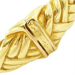Yves Saint Laurent gilt metal 'quilted' bangle