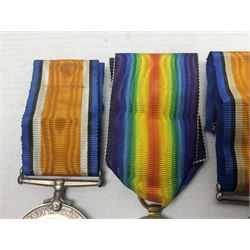 Family group of five WW1 medals for the East Yorkshire regiment comprising trio of 1914-15 Star, British War Medal and Victory medal awarded to 13-368 Pte. C. Padget; and British War Medal and Victory Medal to 201829 Pte. H.W. Padget; all with ribbons (5)