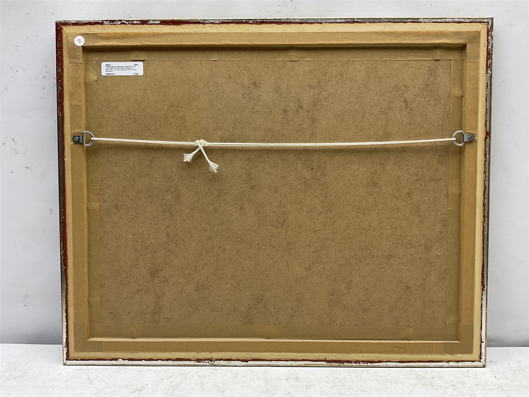 Joseph Richard Bagshawe (Staithes Group 1870-1909): Fishing Coble off Staithes, watercolour over pencil signed 25cm x 36cm 
Provenance: acquired direct from the trustees of the Bagshawe Estate when the final part of the artist's studio collection was dispersed in Whitby in the 1990s, never previously been on the open market 
