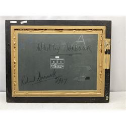 Richard Dimock (British 20th century): 'Whitby Harbour', oil on board, signed titled and dated 1967 verso 54cm x 75cm