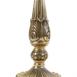 Pair of brass table lamp bases, H50cm