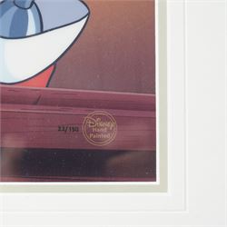 Walt Disney Company limited edition Peter pan serigraph cel, depicting Captain Hook and Tinkerbell, limited edition 22/150, with certificate, H45cm, L53cm 