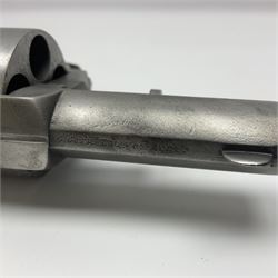 The major parts only of a British Bull-Dog .500 Boxer five-shot revolver comprising stripped down framework, cylinder, trigger with guard, functioning hammer and two-piece chequered grip; retailed by G. Goth Buenos Ayres; Belgian proof marks; L19.5cm overall; in fitted mahogany case 