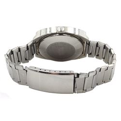 Teviot jump gentleman's automatic stainless steel and chrome plated wristwatch, back case No. 12653, on stainless steel strap