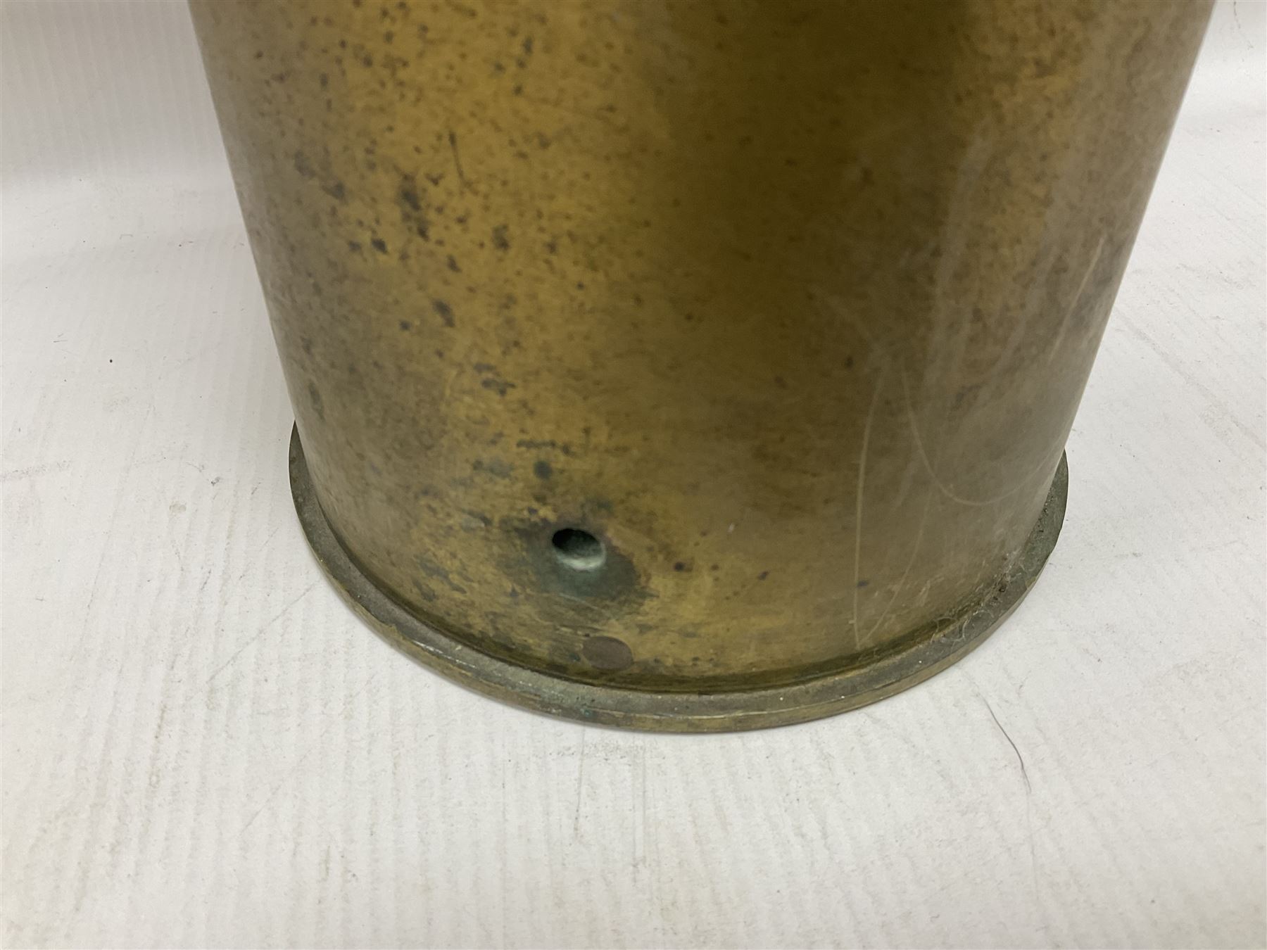 Large brass shell case, H70cm