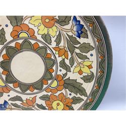 Charlotte Rhead for Crown Ducal, 'Ankara' design charger, pattern 5893, D44cm