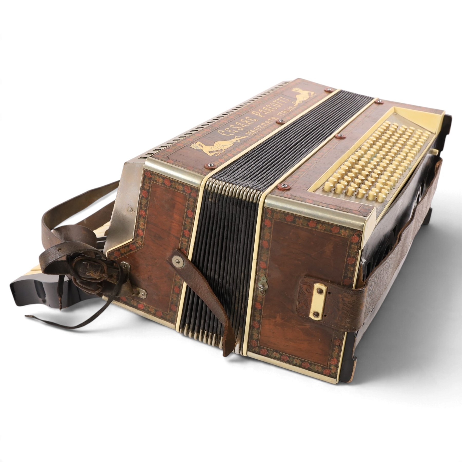 Italian Cesare Pancotti accordion, contained within a wooden case
