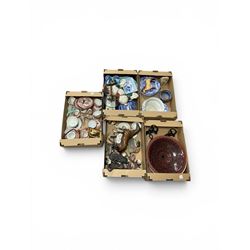 Large collection of ceramics and similar, including Beswick hunter and Highland, glass vas...