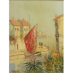  Continental Scenes, pair of 20th century oils on canvas one indistinctly signed 39cm x 29cm (2)  