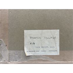 Jack C Metson (British 1905-1987): 'Breton Village', oil on board signed, artist's address label verso 20cm x 23cm
