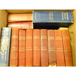  Mrs Beetons Everyday Cookery and Housekeeping, The Harmsworth Encyclopedia in 8 vols, 6 volumes of Lord Lytton works, The Median Directory 1950 2 vols, travel guides, natural history, Hymns, Psychology and other publications in four boxes  