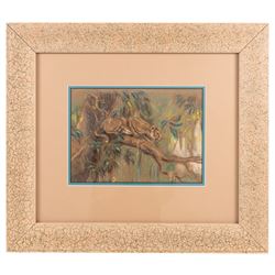 Arthur Wardle (British 1864-1949): Lioness, pastel, signed with initals 20.5cm x 28.5cm