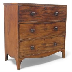 Early 19th century mahogany secretaire chest, the rectangular top over a fall-front fitted...