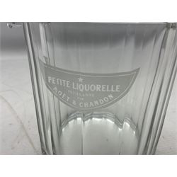 Moet and Chandon Petite Liquorelle glass ice bucket and small bottle of Moet, 10% vol 200ml, bucket H13cm