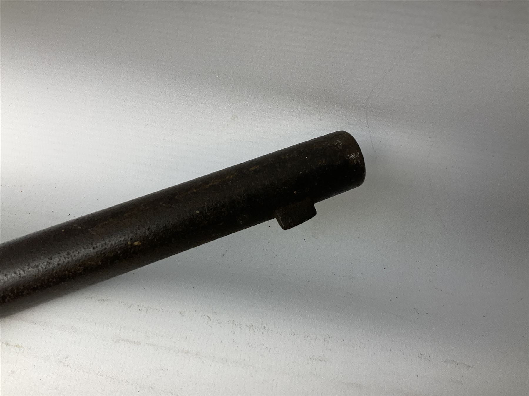 19th century 12-bore single barrel shotgun with Krnka/Werndl type action (converted from a percussion action rifle) with 77cm barrel, L122cm overall RFD ONLY