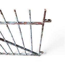 19th century wrought iron hand gate, with hinge loops and latch, in rustic white finish