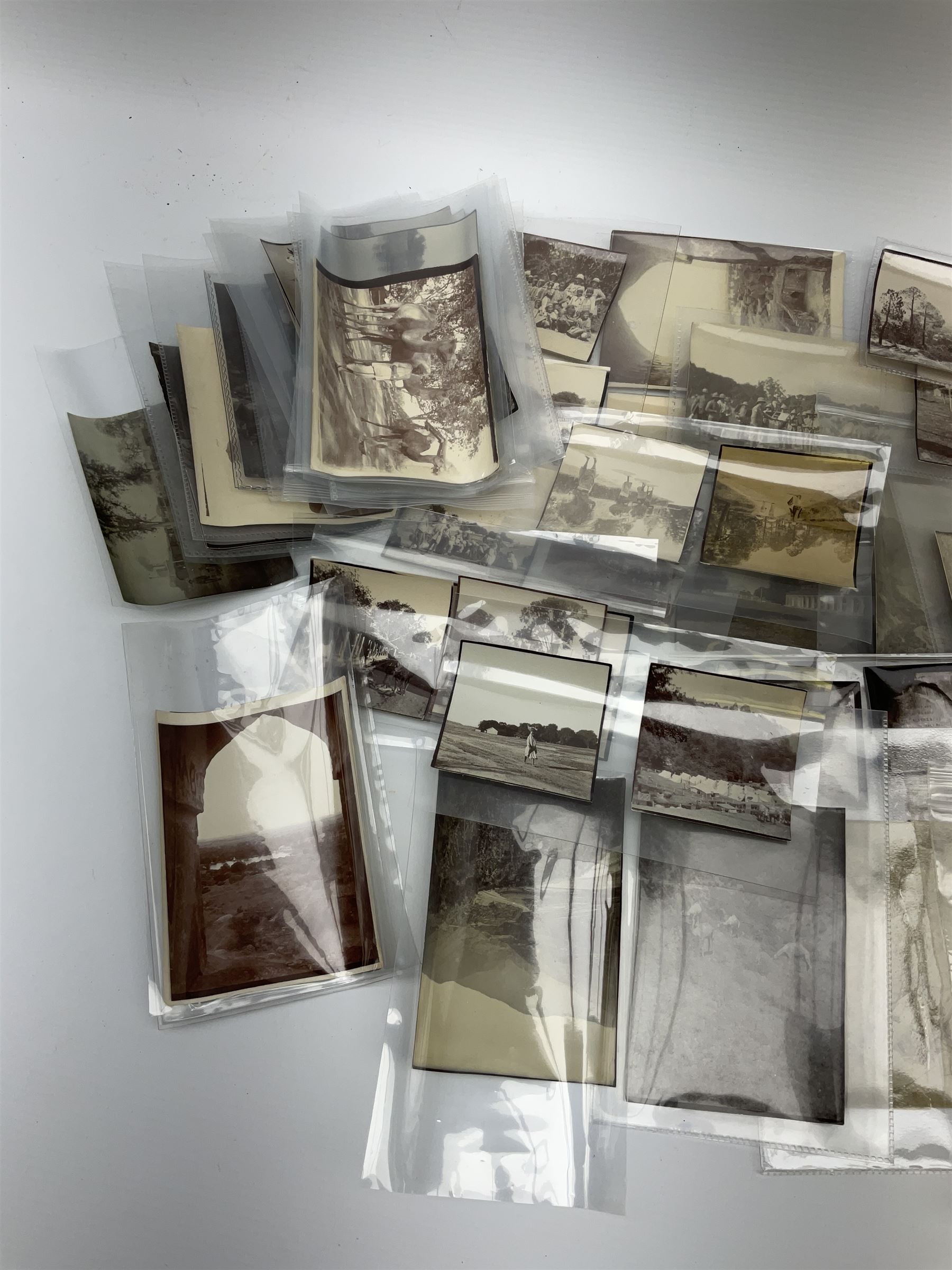 Ninety-two original photographs of the British Army in India during WW1 including march from Kathgodam to Military HQ at Raniket believed taken by one of the troops, various sizes, each with manuscript details verso.