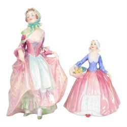 Four Royal Doulton figures, comprising Suzette HN1487, Veronica HN1517, June HN1691 and Janet HN1916