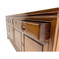 Chinese rosewood sideboard, fitted with four drawers and four cupboards