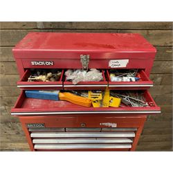 Britool, Halfords and Stack-on red tool chests with contents