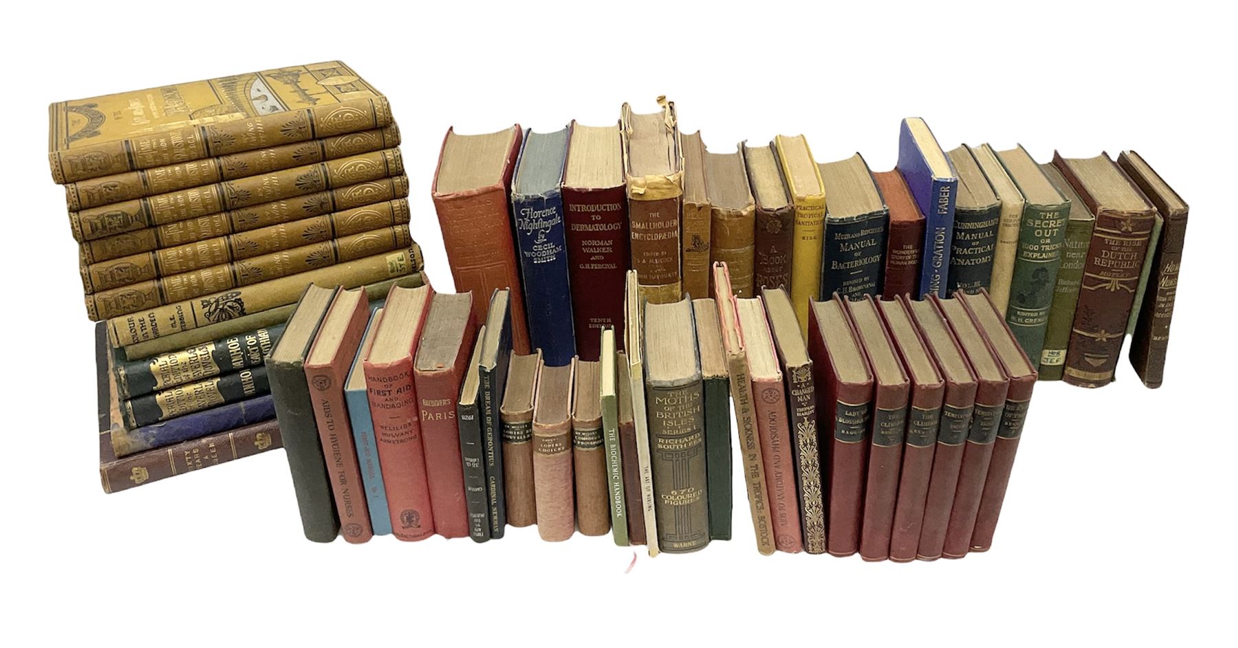 Richie, Ewing J; The Life and Times of W.E Gladstone by J Ewing Ritchie, six volumes, Walter Scott, B; The Imperial edition of the Waverley Novels, two volumes, Stebbing M.E; colour of the Garden and other books, in two boxes