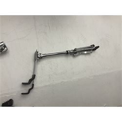 Rockburn eight-piece black drum kit with bass drum, floor tom and five other toms and snare drum; together with two other snare drums; Haosen bass drum; four cymbals; various stands, foot pedals, stool, tri-angle, drum sticks etc