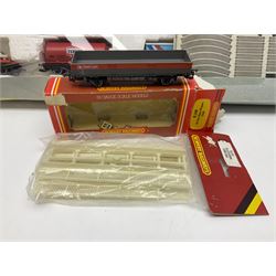 Hornby '00' gauge - Midnight Freight electric train set with Class 58 diesel Co-Co locomotive No.58001, eight wagons, goods shed, track, car loading ramp and power controller etc; boxed with paperwork; together with an additional wagon, figures and platform fencing