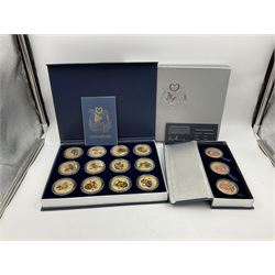 Singapore Venhonia commemorative medallion collection and a Tiger Beer commemorative three-medallion collection, both cased with certificates