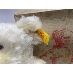 Modern Steiff teddy bear - The Millenium Bear No.34709 with golden pendant H32cm; in original box with paperwork; together with a Steiff ball-point pen in case sent to the vendor as compensation for a delay in receiving the bear.